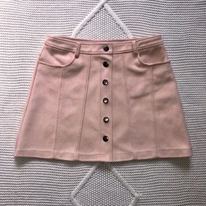 Zara Faux Suede Pink Skirt